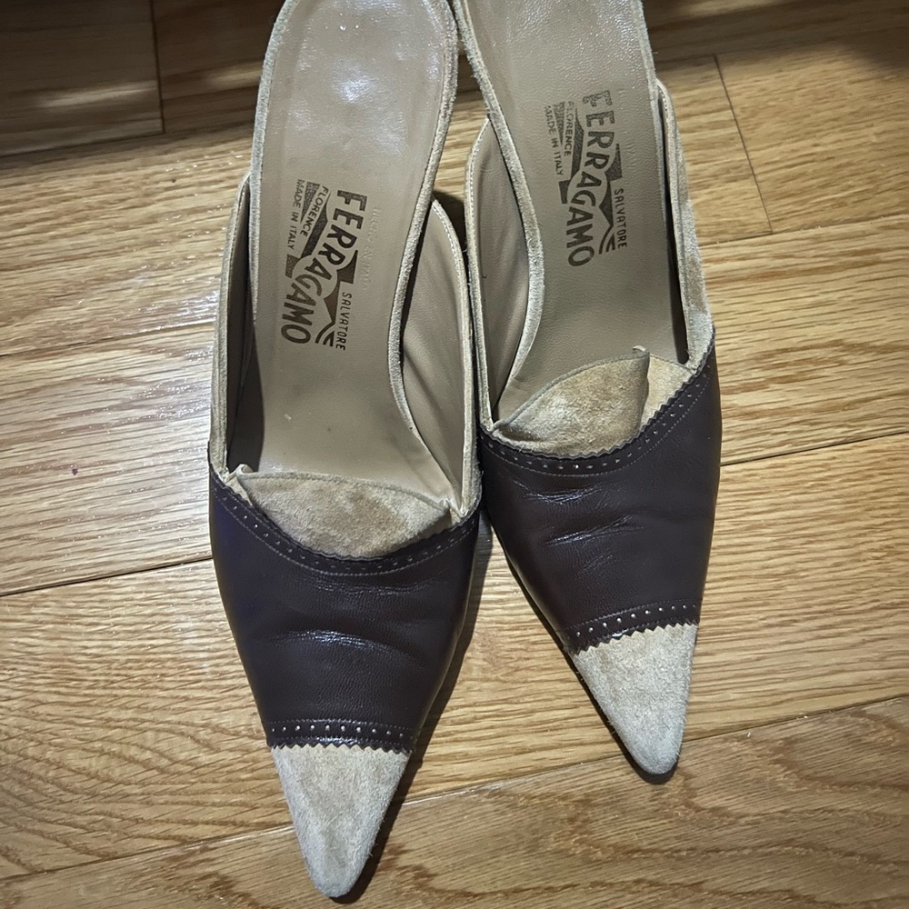 salvatore ferragamo kitten heels vintage